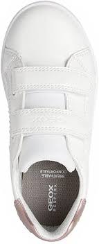 Geox Boys' J Djrock G. D Synthetic Leather + Pearl Finish Shoes – White/Rose