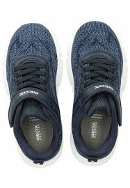 Geox J Aril B. D Knit Textile & Synthetic Leather Shoes – Navy