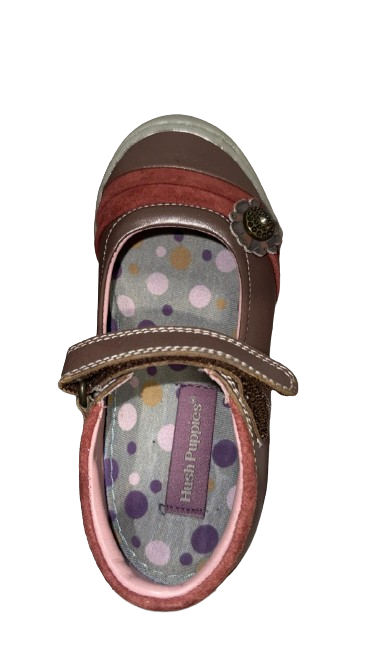 Hush Puppies Kids Sadie Leather Bar Shoes - Pale Pink Multi