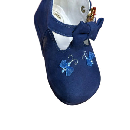 Babybotte Butterfly Leather Bar Shoes – Blue