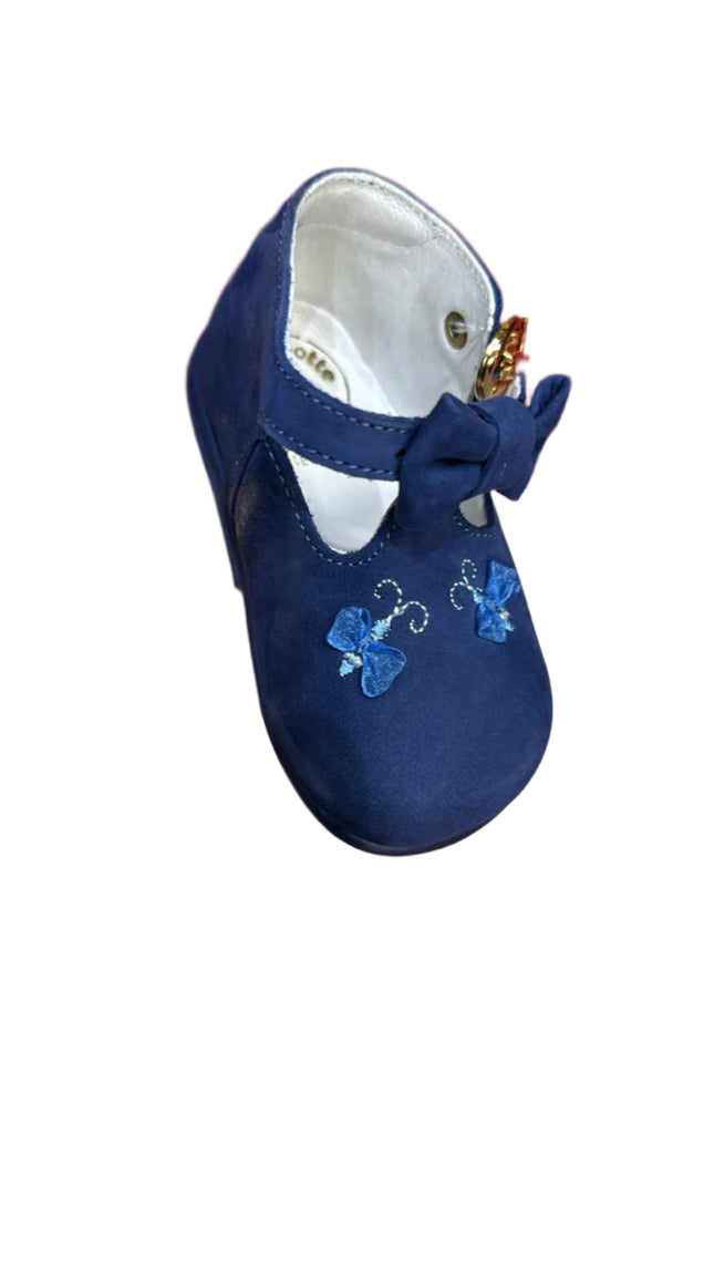 Babybotte Butterfly Leather Bar Shoes – Blue