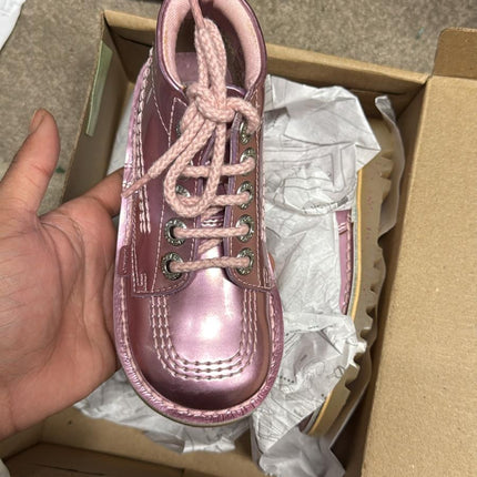 Kickers HI SS17 Patent Leather Boots – Light Pink