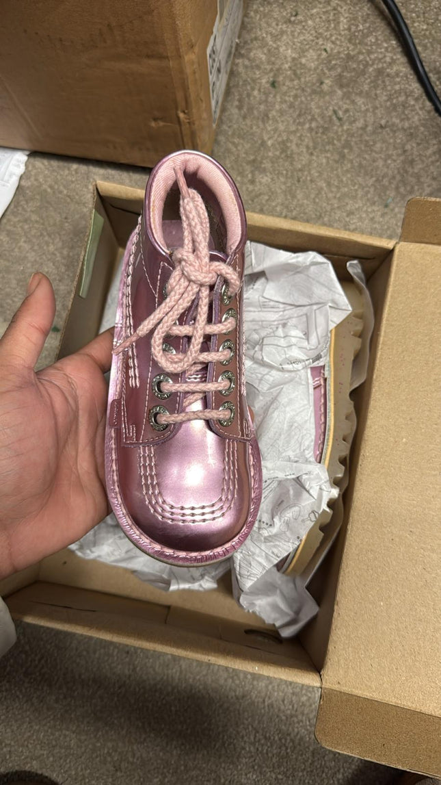 Kickers HI SS17 Patent Leather Boots – Light Pink