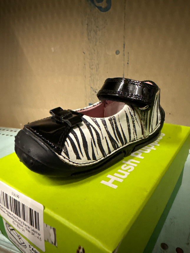 Hush Puppies Girls' Party Starters Leather Kids Shoes -Black Multicolor