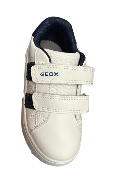Geox Boys' Eclypera Synthetic Leather Shoes - White/Navy