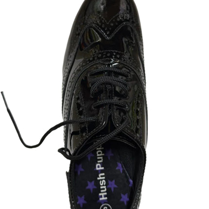 Hush Puppies Boys' Kada Patent Senior Shoes - Black