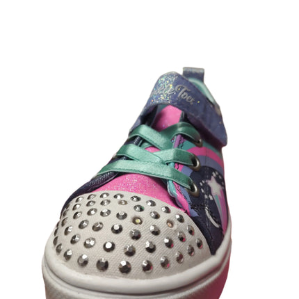 Sketchers Twinkle Toes S-Lights Sparks Unicorn Charmed Light-Up Trainers – Navy Blue & Multicolour