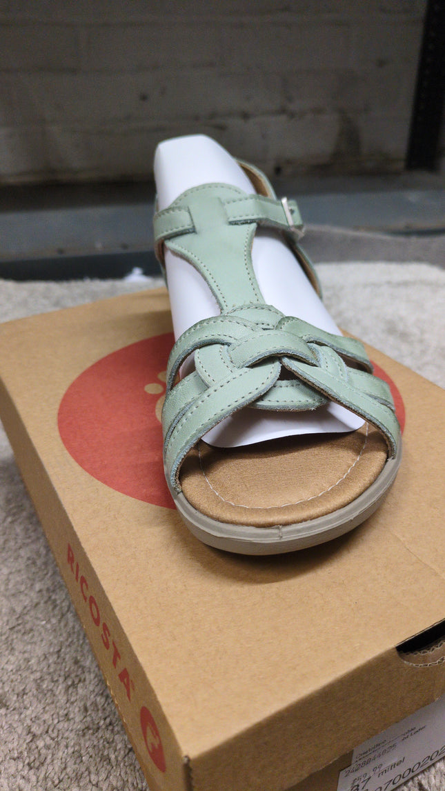 Ricosta Girls' Leather Sandals - Jade Green
