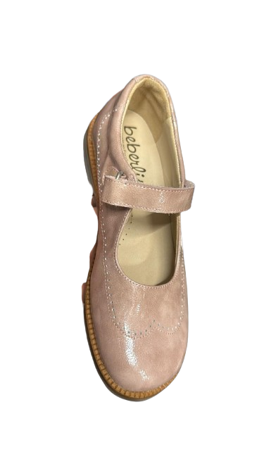 Beberlis Girls' Patent Leather Samoa Shoes – Nude Nicotine