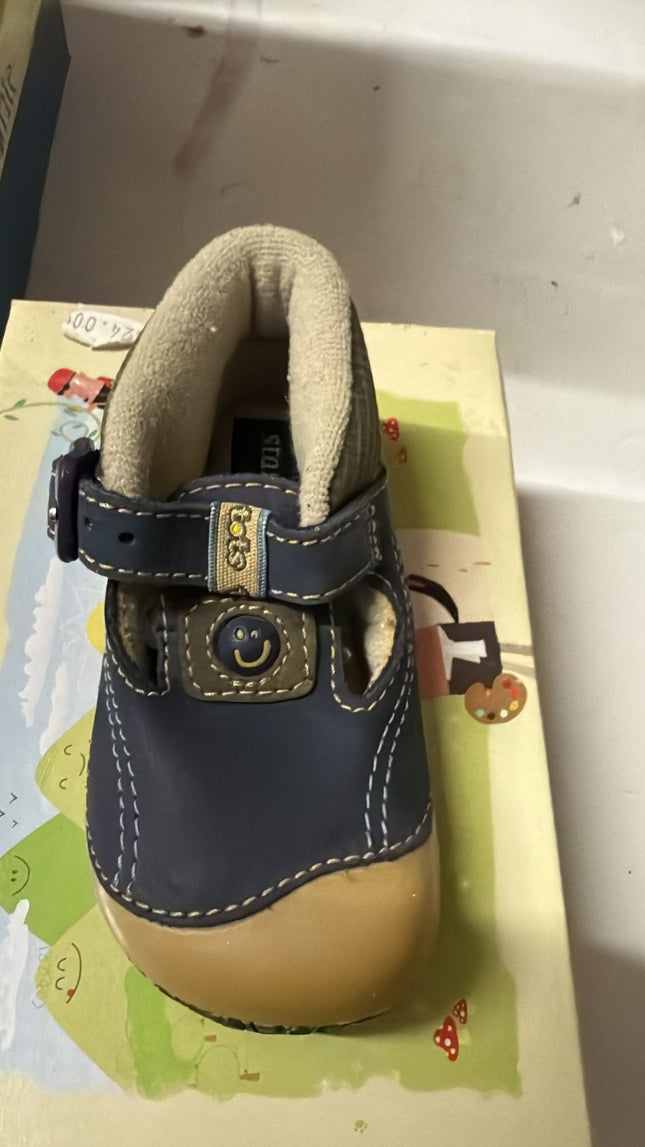 Start Rite Dinky Tot Kids Leather Shoes - Navy Nubuck