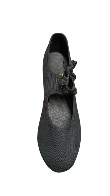 Freed Canvas Low Heel Tap Shoes – Black