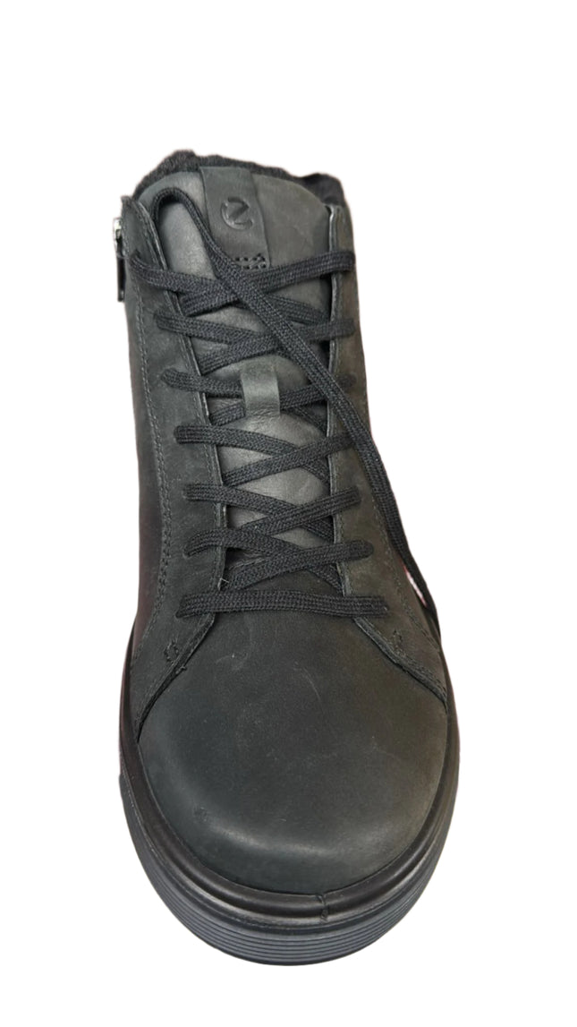 Ecco Street Boys' Tray K Leather Trainers – Black