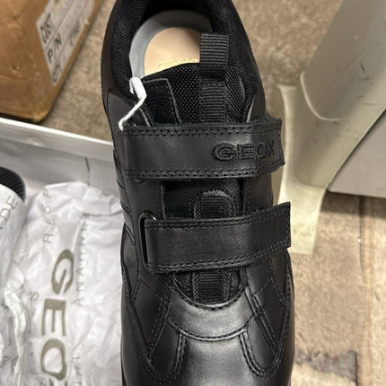 Geox Junior Savage A Smooth Leather School Shoes – Black