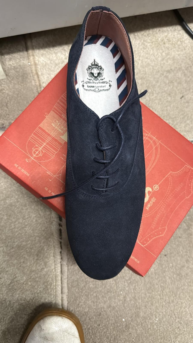 Base London Men's Suede Lace-Up Shoes – Navy
