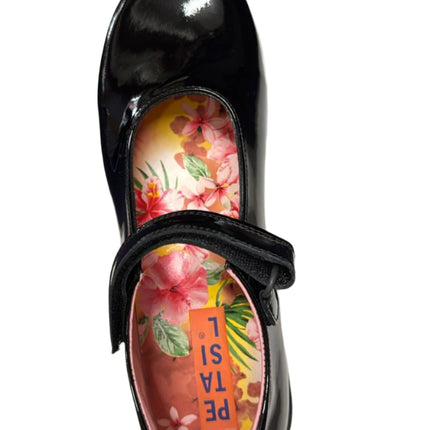 Petasil Girls' Bea Patent Leather Shoes – Black