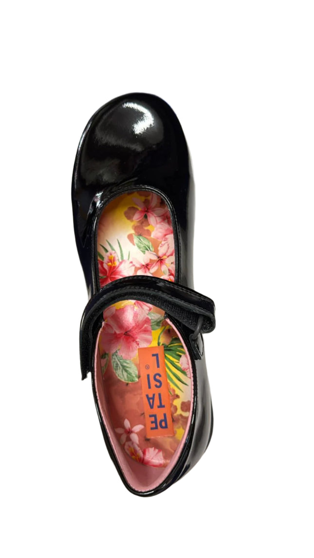 Petasil Girls' Bea Patent Leather Shoes – Black
