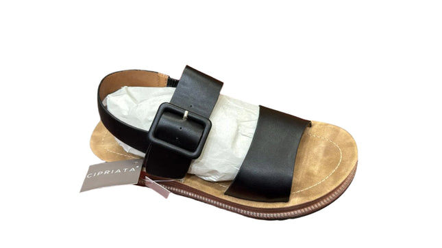 Cipriata ORFA Women’s Slingback Buckle Wedge Sandals – Black