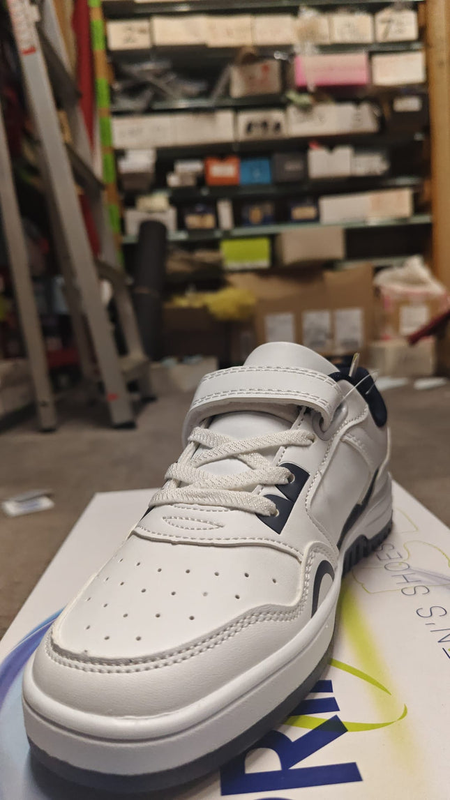 Primigi Boys’ Leather Kids Shoes - White/Navy blue