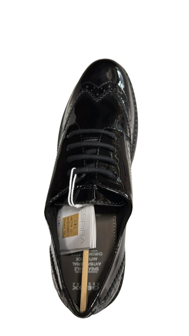 Geox Boys’ Casey  G.C Synthetic Patent Shoes - Black