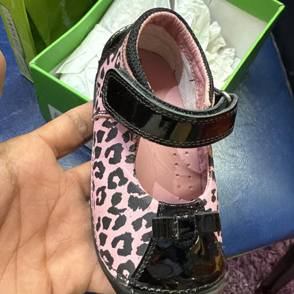 Hush Puppies Kids Party Starter Leather Shoes – Pale Pink/Multicolour