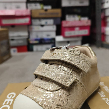 Geox Baby Girls’ Tutim First Walking Shoes – Beige/Platinum