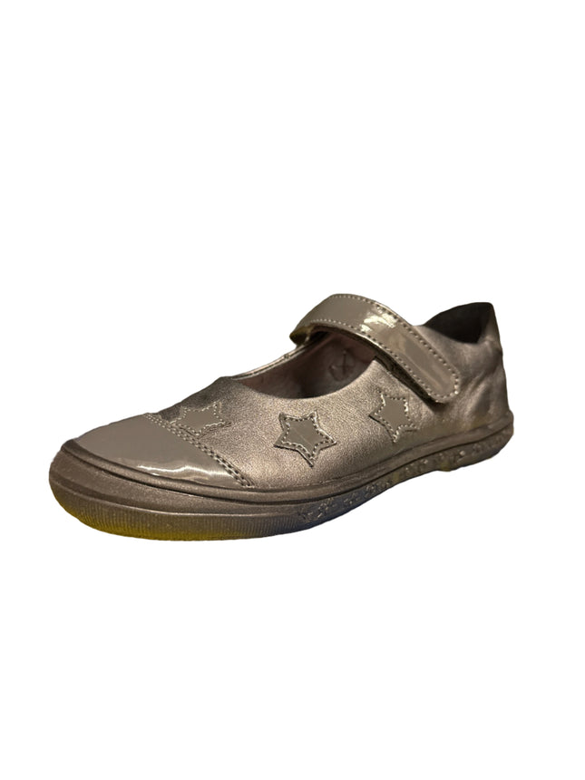 Richter Girls' Lack Metalic Leather Kids Shoes - Pebble/Old Silver