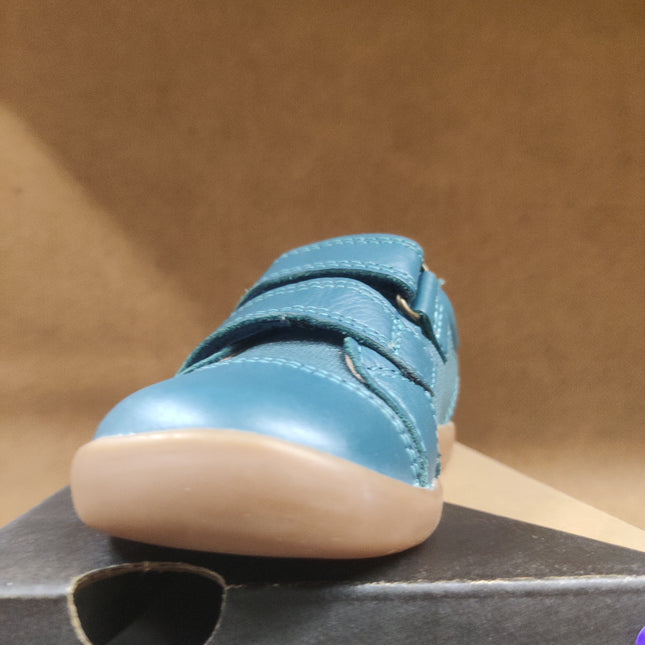 Start-Rite Maze Leather Kids' Shoes - Teal/Canvas