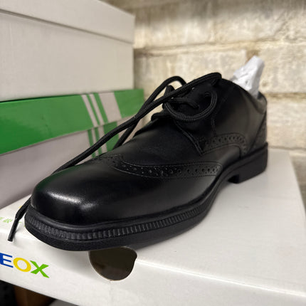 Geox J Federico A Boys' Smooth Leather Shoes – Black