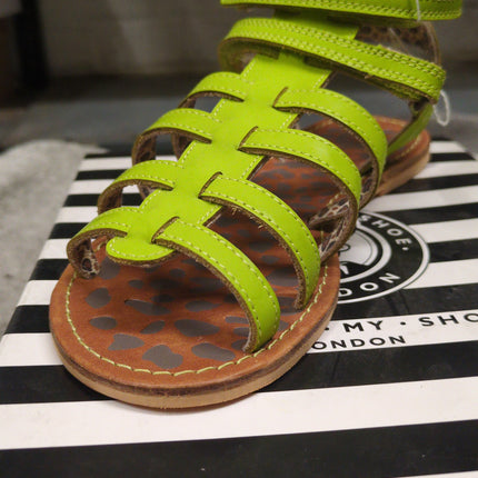 Buckle My Shoe Girls' Leather Sandals - Light Green