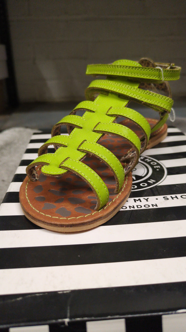 Buckle My Shoe Girls' Leather Sandals - Light Green
