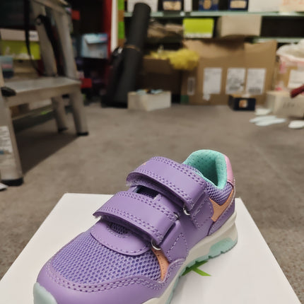 Geox Boys' Pavel GA Synthetic Leather Mesh Shoes - Lilac/Watersea