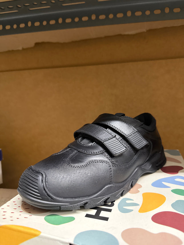 Hush Puppies Troy Senior Kids' Leather Shoes - Black