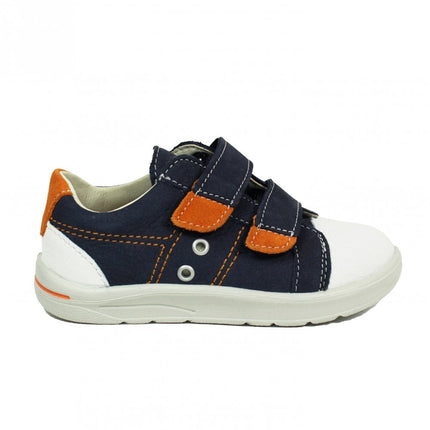 Ricosta Nippy Navy/Orange Classic Kids Double Strap Trainer Shoes