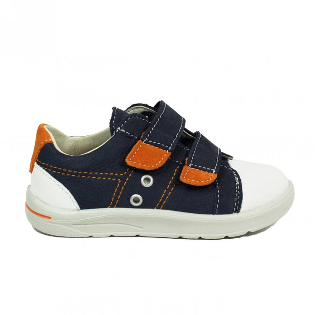 Ricosta Nippy Navy/Orange Classic Kids Double Strap Trainer Shoes