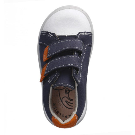 Ricosta Nippy Navy/Orange Classic Kids Double Strap Trainer Shoes