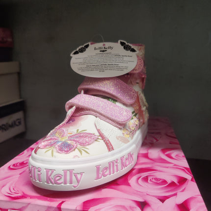 Lelli Kelly Girls’ Leather Kids Shoes - White/glitter pink