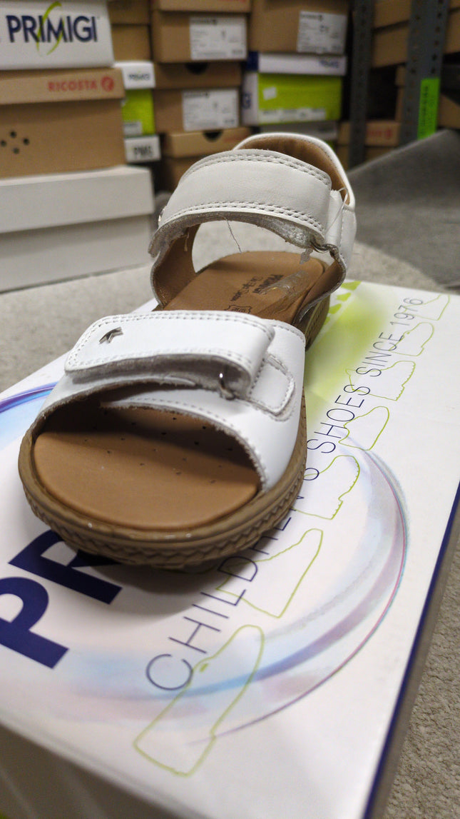 Primigi Nappa Soft Bianco Girls' Leather Sandals - White/Sandal