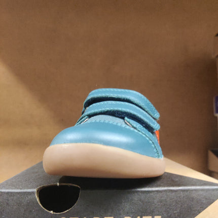 Start-Rite Maze Leather Kids' Shoes - Teal/Canvas