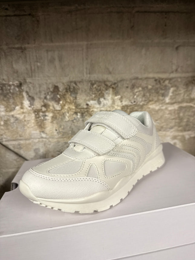 Geox J Pavel Boys’ Synthetic Trainers – White