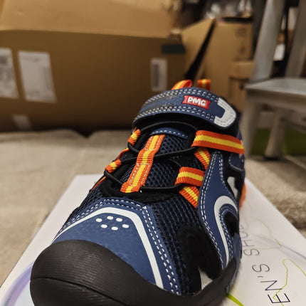 Primigi Boys’ Nubuck and PU Trainers – Navy/Orange