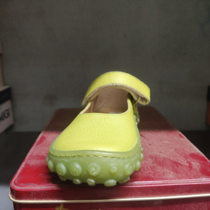 Pomodapi Girls' Point Baby Velcro Kids Shoes - Yellow Lime