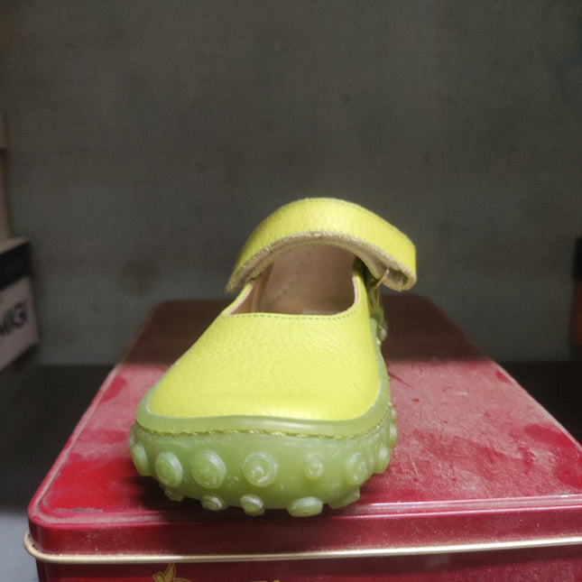 Pomodapi Girls' Point Baby Velcro Kids Shoes - Yellow Lime